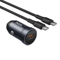 Автомобільний зарядний пристрій Hoco Z62A Energy single port Type-C Set 3A 30W Metal-grey