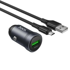 Автомобільний зарядний пристрій Hoco Z62 Energy single-port Micro USB Cable 3A 18W Grey