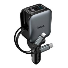 Автомобільний зарядний пристрій Hoco Z67A Triunfar car charger with telescopic 60W Grey