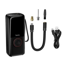 Автомобільний компресор насос Hoco ZP18 Enlighten portable smart air pump 4000 mAh Black