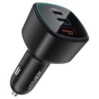 Автомобільний зарядний пристрій ACEFAST B18 (2USB-C+USB-A) fast car charger 3A 200W Black