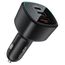 Автомобільний зарядний пристрій ACEFAST B18 (2USB-C+USB-A) fast car charger 3A 200W Black