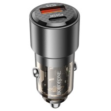 Автомобільний зарядний пристрій BOROFONE BZ20A Smart dual port 3A 83W Transparent Black