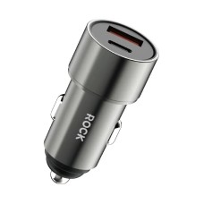 Автомобільний зарядний пристрій Rock H20 Dual Port A+C 15W Black