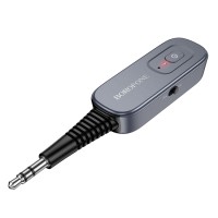 Автомобільний Bluetooth адаптер Borofone BC51 Clear Way AUX BT 5.4 Grey