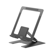Настільний тримач XO C136 Small flat hollow all metal tablet holder Black
