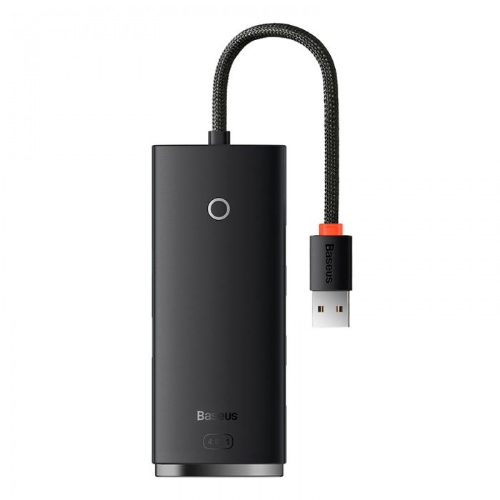Адаптер USB Baseus Lite Series 4-Port Hub Adapter USB-A to USB 3.0*4 25cm Black (WKQX030001)