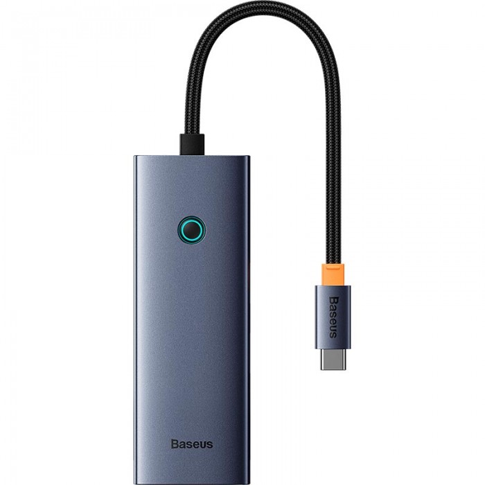 Адаптер Type-C HUB Baseus UltraJoy Series 5 in 1 Docking Station HDMI 4K@30Hz*1+USB 3.0*4 Grey (B00052809813-00)