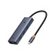 Адаптер Type-C HUB Baseus UltraJoy Series 5 in 1 Docking Station HDMI 4K@30Hz*1+USB 3.0*4 Grey (B00052809813-00)