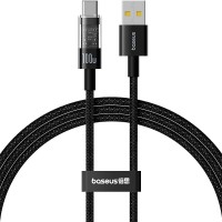 USB кабель Baseus Gem Fast-Charging Data Cable 100W/6A USB to Type-C 100W 1m Black (P10373002111-00)
