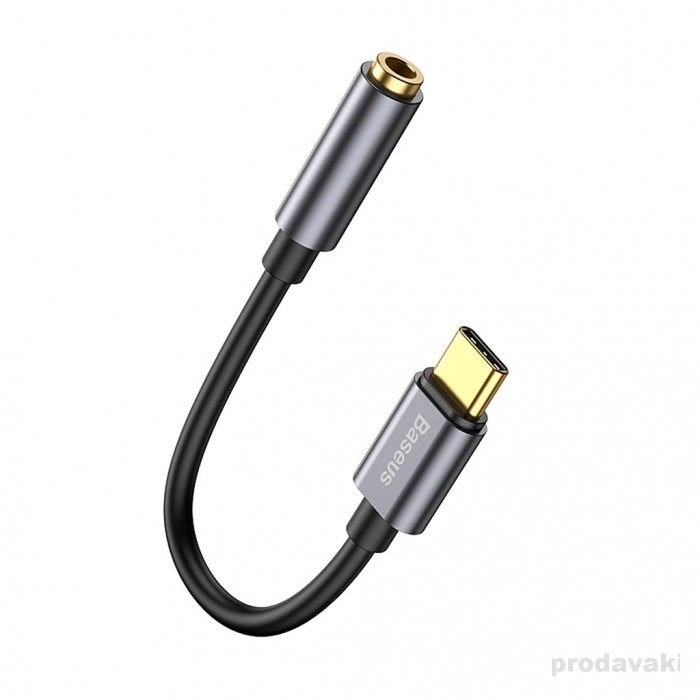 Перехідник BASEUS L54 Type-C Male to 3.5 mm Grey (CATL54-0G)
