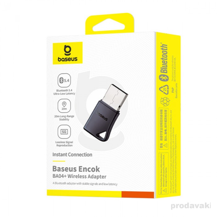 Бездротовий адаптер Bluetooth Baseus Encok Wireless Adapter BA04+ Black (A10082600121-00)