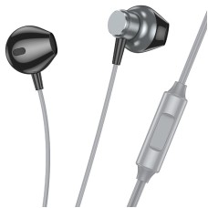 Дротові навушники Hoco M125 Smart metal universal earphones with microphone 3.5mm Metal-grey