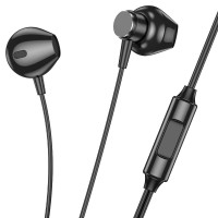 Дротові навушники Hoco M125 Smart metal universal earphones with microphone 3.5mm Black