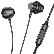 Дротові навушники Hoco M125 Smart metal universal earphones with microphone 3.5mm Black