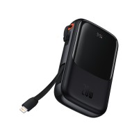 Повербанк портативний акумулятор Power bank Baseus Qpow Pro Digital Display (Lightning Cable) 20W 10000 mAh Black PPQD020001