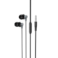 Дротові навушники HOCO M98 Delighted metal universal earphones with microphone 3.5mm Black