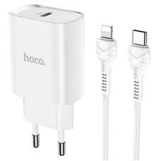 Мережевий зарядний пристрій HOCO N14 Smart single port Type-C to Lightning 20W White