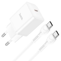 Мережевий зарядний пристрій HOCO N27 Innovative Type-C Cable 20W White