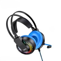 Дротові навушники HOCO W105 LED Joyful Gaming Headphones HD Mic Black-blue