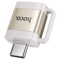 Перехідник HOCO UA31C Type-C male to USB female OTG adapter Gray
