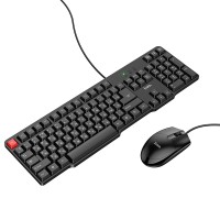 Комп'ютерна Клавіатура та Миша HOCO GM16 Business keyboard and mouse set (Keyboard RU/ENG розкладка / Mouse) Black