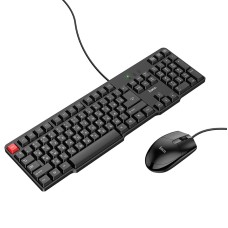 Комп'ютерна Клавіатура та Миша HOCO GM16 Business keyboard and mouse set (Keyboard RU/ENG розкладка / Mouse) Black