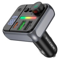 FM - трансмітер Borofone BC50 Ascenso car BT FM transmitter 38W Black