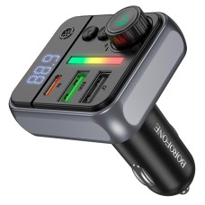 FM - трансмітер Borofone BC50 Ascenso car BT FM transmitter 38W Black
