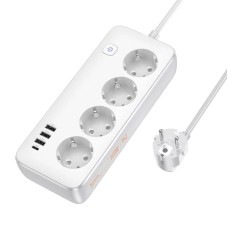 Подовжувач мережевий фільтр Hoco AC21 Sunlight 4-bit desktop socke 17W/3.4A 1.5M White