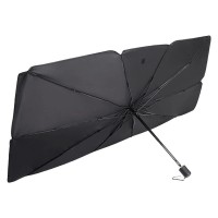 Сонцезахисна шторка-парасолька на лобове скло авто Earldom ET-U1 130×118×79 см black