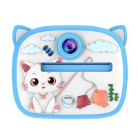 Дитячий фотоапарат моментального друку Print Camera AM-300 Cat Blue