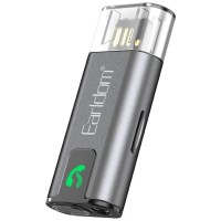 Автомобільний Bluetooth адаптер Earldom ET-BR12 BT5.3/USB/3,5mm/TF Card Black