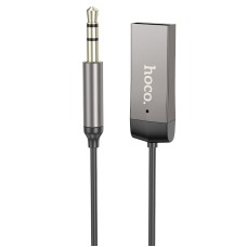 Автомобільний Bluetooth адаптер Hoco E78 Benefit car AUX BT receiver with cable BT5.3 1.2m Black