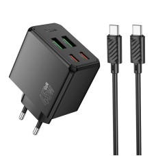 Мережевий зарядний пристрій HOCO CS18A Ocean charger Type-C cable 45W Black
