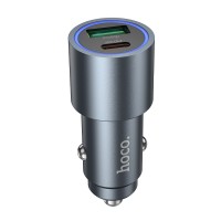 Автомобільний зарядний пристрій HOCO Z60 Bloom PD30W+QC3.0 48W Metal Grey