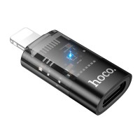 Перехідник HOCO UA36A iP Lightning male to c female OTG transparent adapter 480Mbps 2A Black