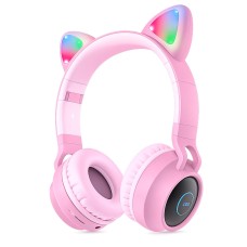 Бездротові Bluetooth навушники HOCO W27 Cheerful Cat ear Wireless headphones Pink