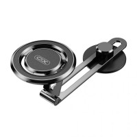 Автомобільний тримач XO C132 Tesla specific iPhone metal bracket (with magnetic iron ring) Black