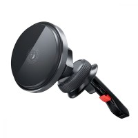 Автомобільний тримач із бездротовою зарядкою XO CX015 Magnetic car air outlet wireless charging Black