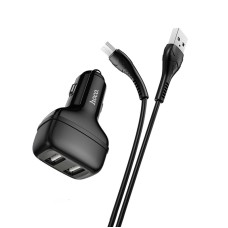 Автомобільний зарядний пристрій Hoco Z36 Leader Micro USB Cable 2USB 2.4A Black