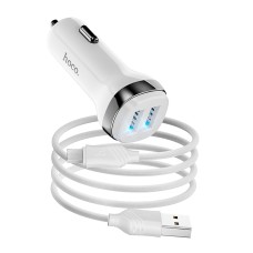 Автомобільний зарядний пристрій Hoco Z40 Super dual port Micro USB Cable 2.4A White