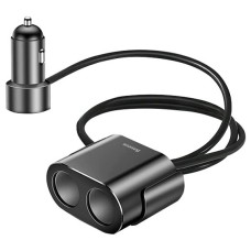 Автомобільний зарядний пристрій розгалужувач Baseus High Efficiency one to two cigarette Black CRDYQ-01