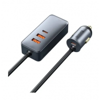 Зарядний пристрій Baseus Share Together PPS multi-port Fast charging car charger with extension cord 120W 2U+2C Сіре (CCBT-A0G)