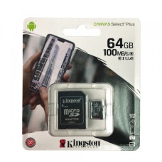 Карта пам'яті microSDXC(UHS-1) Kingston Canvas Select Plus 64Gb class10 A1(R-100MB/s) (adapter SD)