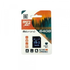 Карта пам'яті microSDXC (UHS-1) Mibrand 64 Gb class 10 (adapter SD)