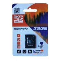 Карта пам'яті microSDHC (UHS-1) Mibrand 32 Gb class 10 (adapter SD)