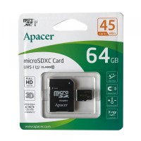 Карта пам'яті microSDXC 64Gb Apaser (UHS-1)class10 R45MB/s (adapter SD)