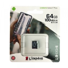 Карта пам'яті microSDXC (UHS-1) Kingston Canvas Select Plus 64Gb class10 A1 (R-100MB/s)