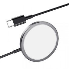 Бездротове ЗУ HOCO CW30 Pro Magnetic Wireless Fast Charger MagSafe/15W Metal Gray